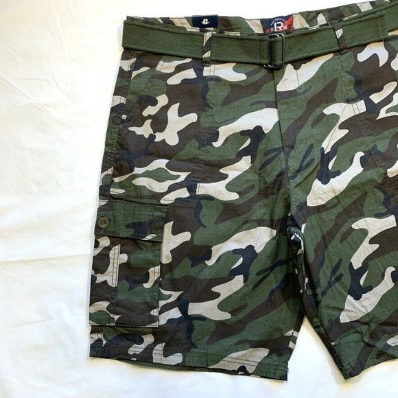 LR Scoop Camo Cargo Shorts Mens 42 Belted Ripstop Camouflage Outdoor Hiking NWT - Picture 4 of 12